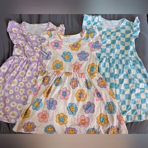 3 Pack of Casual Toddler Girl's Dresses, Size 100/3T